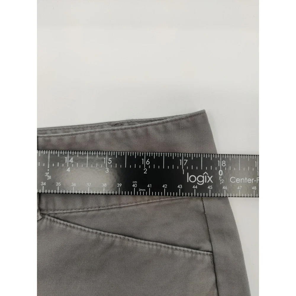 Ann Taylor Curvy Gray Cuffed Bermuda Shorts Womens Size 14 Mid Rise Solid Cotton
